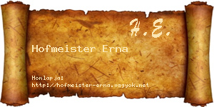 Hofmeister Erna névjegykártya